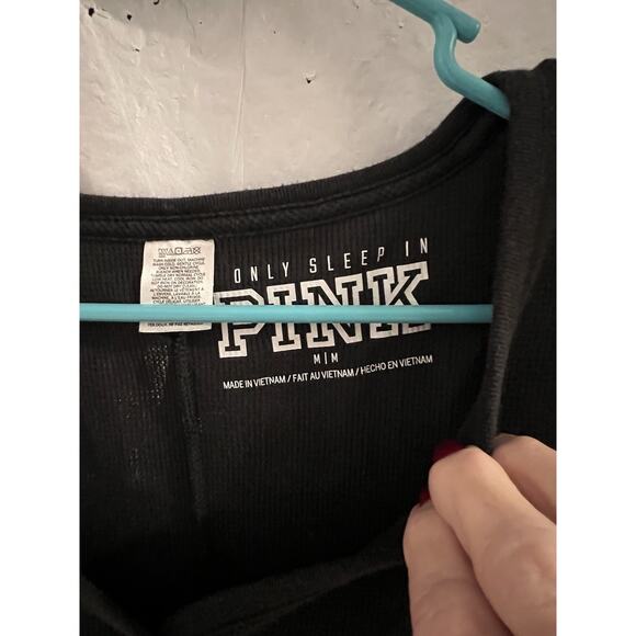 Pink Boo Yah Skeleton Pattern Thermal Waffle Knit One Piece Jammies Sz M - Picture 3 of 8